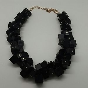 Chunky black dice necklace